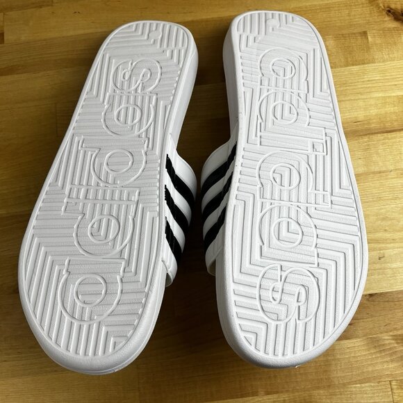 ADIDAS Adissage Slides Sandal White Whitre US Men Size‎ 18 F35573 NEW w/Box - Picture 9 of 11